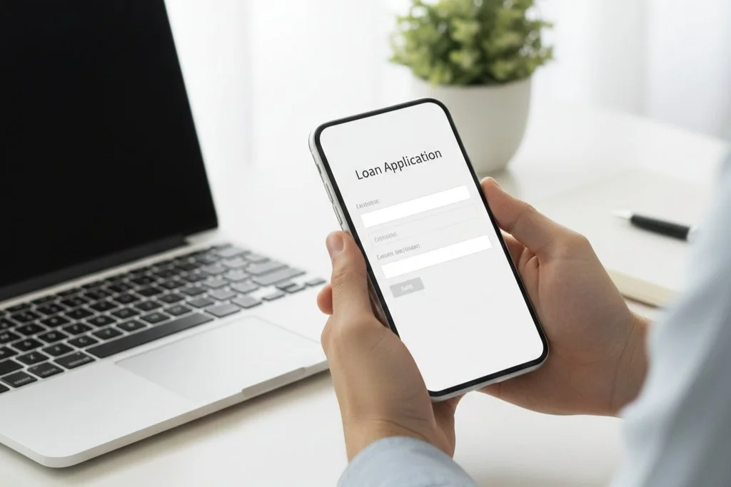 Applying for a bad credit personal loan online through a mobile loan application